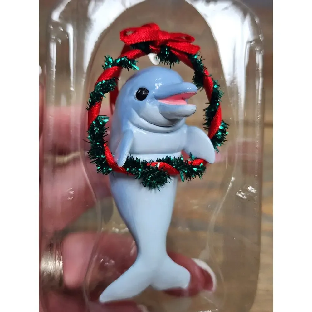 JOLLY DOLPHIN Gift Exchange Mr. Mrs. Claus HALLMARK CHRISTMAS ORNAMENT